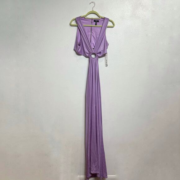 Aqua Violet Ruched Ring Maxi Evening Gown Sz L NWT - Picture 2 of 15